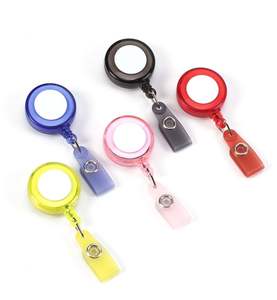 Porte-badge rétractable en plastique avec clip, porte-clés, logo personnalisé, bureau, école, 32x90mm, extension 600-900mm - Product Image 1