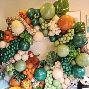Kit Decorativo per Feste a Tema Foresta con Palloncini Verdi e Dorati, Arco di Ghirlande, Set di Palloncini in Lattice e Foil per Compleanno - Product Image 6