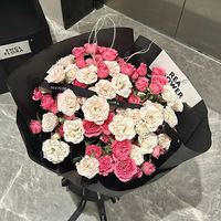 Buket Pesta Hari Valentine Hari Ibu Tanabata Mawar Sophie Awet Bunga Sabun Seperti Asli Hadiah Elegan Ember yang Dapat Dipeluk