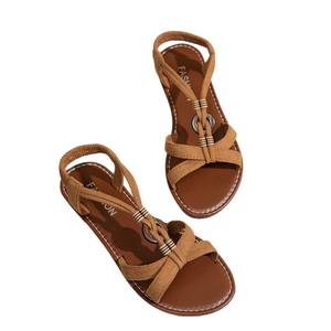 Exportación al por mayor, novedad de verano, <span class=keywords><strong>sandalias</strong></span> de playa planas, 2025 <span class=keywords><strong>Amazon</strong></span>, <span class=keywords><strong>Sandalias</strong></span> de tacón bajo informales con punta abierta de talla grande para <span class=keywords><strong>mujer</strong></span> - Product Image 5