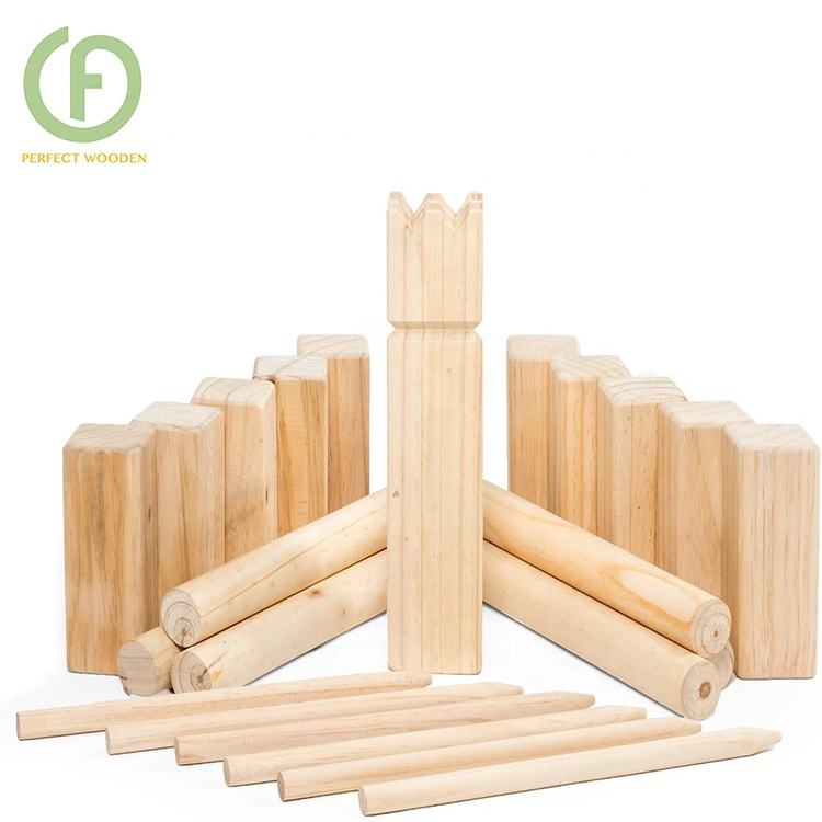 Di legno In Legno di Pino Kubb Gioco All'aperto Vichingo Gioco di