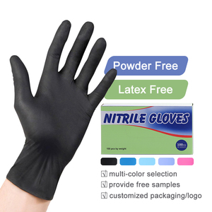 Guanti in Nitrile nero usa e getta di grado esame personalizzato scatola senza polvere per la certificazione del CE dei laboratori medici - Product Image 1