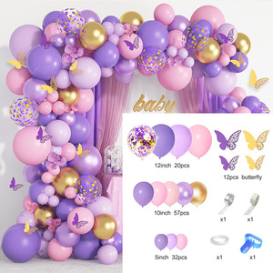 Venta al por mayor de globos de mariposa, conjunto de cadena de globos de cumpleaños para un año de edad, decoración de la boda del Día de San Valentín de la madre - Product Image 4