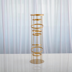 Support à fleurs en fer doré de luxe LANJO, centre de table de mariage, décorations de table en fil métallique de haute qualité et durables - Product Image 2