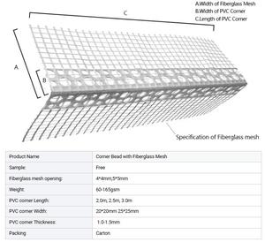 Protection d'angle en PVC écologique, durable et résistante aux fissures pour la rénovation <span class=keywords><strong>de</strong></span> bâtiments - Product Image 3