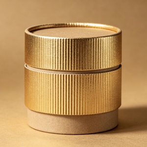 Luxury Gold Foil Cylindrical <b>Cardboard</b> Cosmetic Packaging, Eco-Friendly Custom Round Paper <b>Tube</b> for Skincare & Beauty Products - Product Image 1