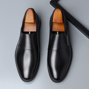 Chaussures habillées en cuir blanc pour hommes, bout pointu, fermeture à enfiler, pour le bureau et les occasions formelles 917 - Product Image 4