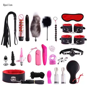 Epsilon-juguetes sexuales de cuero sintético para parejas, Bondage SM, fetiche con cuello y pinzas para pezones, juguetes eróticos, esclavo, juegos para adultos