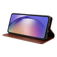 Elegante Funda Cartera de Negocios para Samsung A17 A16 A15 A25 A35 A55 A37 A57 Series, Textura de Piel de Becerro, Cubierta Magnética con Soporte de Cuero PU