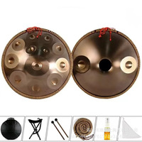Factory Supply 9-Notes Steel Handpan Drum Set with Soft Bag/Stand Portable Percussion Musical Instruments