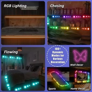 Tự làm RGB + IC pin Powered LED Strip Lights màu sắc thay đổi USB LED chuỗi đèn Bluetooth ứng dụng và 2.4 Gam điều khiển từ xa - Product Image 3