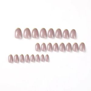 <span class=keywords><strong>Faux</strong></span> ongles courts en résine rose pailletée à presser pour les doigts, avec sequins découpés - Product Image 2