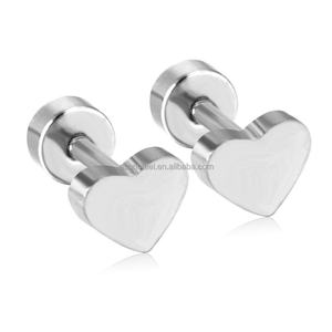 Pendientes de Acero Inoxidable con Forma de Corazón, Mezcla de Colores, Joyería de Moda para Hombre, Venta al por Mayor, Alta Calidad, Románticos - Product Image 2