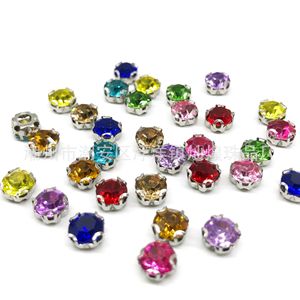 Colored Four-Claw Glass Rhinestones 6-10mm Round 16 Facets For <b>Hand</b> Sewing Wedding Dress Accessories - Product Image 2