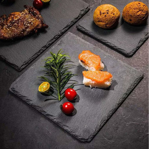 Slate <b>Dinner</b> Plates Rectangle Black Stone Material Steak Platter Western Japanese Cuisine Serving <b>Tray</b> - Product Image 3