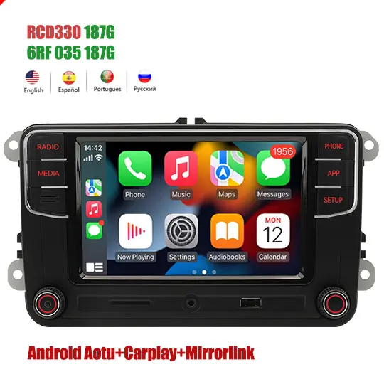 Autoradio Android Bluetooth stéréo 2 din Vehicle Touch Screen Autos Radios pour Volkswagen golf 5 6 Autoradio