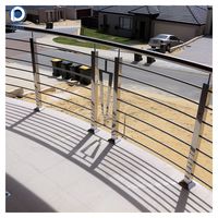 Rampe de bar en acier inoxydable, aluminium et acier au carbone, ronde et moderne, pour escaliers et balcons intérieurs et extérieurs