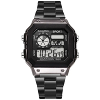 Jam tangan pria Digital, jam tangan LCD Reloj Deportivo Hombre, hitam, jam tangan maskulin Digital, jam tangan olahraga pria