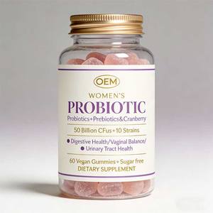 Gomitas Probióticas de Alta Potencia para Mujeres Adultas, Sin Azúcar, Veganas, con Vitamina de Olmo Resbaladizo, Apoyo Inmunológico, Fórmula Personalizada Disponible - Product Image 1