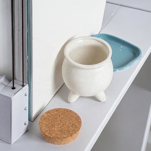 Contenitore di stoccaggio di alimenti in ceramica personalizzata all'ingrosso contenitore di caffè bianco calderone con barattolo di spezie per la conservazione e l'organizzazione degli alimenti - Product Image 1