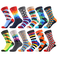 Chaussettes colorées de haute qualité en coton Chaussettes amusantes à motifs à la mode Chaussettes drôles en coton unisexes