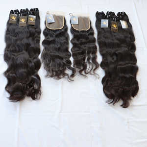 Fournisseur d'extension de cheveux humains de haute qualité Faisceaux de cheveux bruts avec fermetures suisses Vendeur de cheveux de temple indien bruts vierges non transformés - Product Image 2