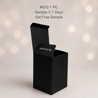Minimalistische Mattschwarze Starre Geschenkbox mit Individueller Bedruckung für Kosmetik, Parfüm, Duft, Tuck-End Faltkarton, Luxusverpackung