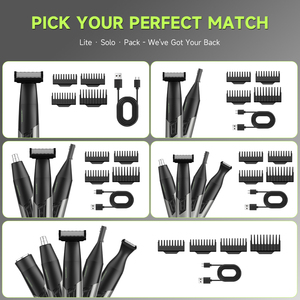 Kit Profesional 5 en 1 para Recortar la <span class=keywords><strong>Barba</strong></span>, Recortadora Híbrida, Afeitadora Eléctrica, Set de Cuidado Personal de 14 Piezas, Recargable Tipo-C - Product Image 5