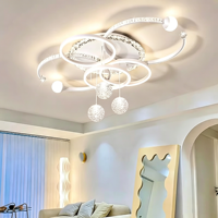 Plafonnier LED moderne à usage résidentiel, chambre à coucher, salon, lustre tricolore avec télécommande pour la maison, le bureau