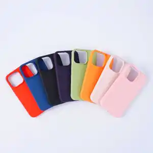 2024 Hot Selling Soft Silicone Cover Case Shockproof Phone Case For IPhone 15 14 13 12 Pro Max Mobile Cover Original Microfiber