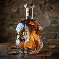 Botol Minuman Keras Kaca dengan Tutup Mahkota 50ml 100ml 375ml 500ml 700ml 750ml 1000ml Vodka Whisky Spirits