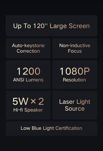 Vente flash Wupro X <span class=keywords><strong>Formovie</strong></span> Mini projecteur laser portable <span class=keywords><strong>UST</strong></span> 3+16 Go 1200 ANSI Lumens 1080P Home Cinéma DLP Projecteur laser 4K - Product Image 5