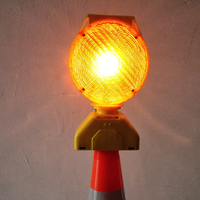 Luz de Advertencia Solar de 8 LED con 3 Modos de Luz (Amarillo, Rojo, Azul), Protección IP65, Resistente a Impactos, para Montaje en Suelo, Ideal para Conos de Construcción en Carreteras