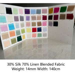 Tissu mélangé <span class=keywords><strong>lin</strong></span> et soie de mûrier 70% <span class=keywords><strong>lin</strong></span> 30% soie 14mm, texture naturelle, respirant, pour vêtements, robes, jupes - Product Image 6