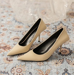 2026 Premium White Bridal Leather High <b>Heels</b> Women Sexy <b>Closed</b> <b>Toe</b> Work Sandals PU Insole for Women Shoes - Product Image 2