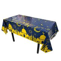 Nappe rectangulaire jetable personnalisée noire et dorée, décorations Ramadan Moubarak pour l'Aïd Moubarak, Pâques, cadeaux et décorations d'occasion