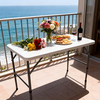 Table pliante blanche pour banquet et barbecue, modèles 2026, table pliante d'extérieur