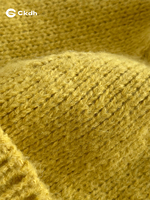 Nouveau bonnet tricoté jaune à pompon pour l'extérieur, chapeau d'hiver chaud avec cache-oreilles pour femme, idéal pour le quotidien et le streetwear