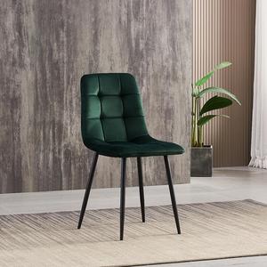 Chaise de salle à manger en tissu de velours moderne brun foncé bleu ciel de Chine avec pieds en or colorés meubles de maison d'extérieur pliables - Product Image 1