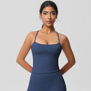 Nuovi Arrivi Canotte Sportive da <span class=keywords><strong>Donna</strong></span> di Alta Qualità in Nylon Super Morbido Vestibilità Aderente per <span class=keywords><strong>Palestra</strong></span> Corsa e Yoga - Product Image 3