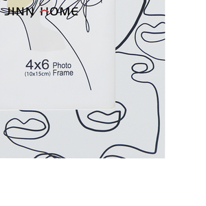 Jinn Home Personalizable 4*6 ''Marco <span class=keywords><strong>DE</strong></span> FOTOS Marco <span class=keywords><strong>de</strong></span> fotos <span class=keywords><strong>de</strong></span> <span class=keywords><strong>madera</strong></span> con pintura blanca y patrón <span class=keywords><strong>de</strong></span> Arte Negro Impresión UV Metal <span class=keywords><strong>de</strong></span> hierro - Product Image 3
