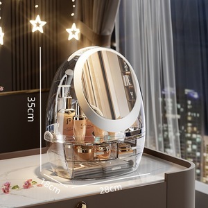 Boîte de rangement cosmétique en plastique, type tiroir, bureau, style avancé, luxe léger, grande capacité, soin de la peau, coiffeuse, support pour masque - Product Image 6