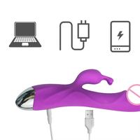 Großhandel USB-Aufladbarer 10-Gang Rabbit Vibrator Sexspielzeug Masturbation G-Punkt Klitoris Stimulator Wasserdicht für Frauen