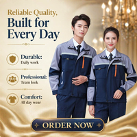 Ensemble uniforme de travail personnalisé pour hommes, résistant aux taches et à l'usure, en polyester réfléchissant à manches longues, chaud et idéal pour le travail.