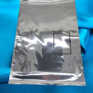 Custom LOGO Silver Mailer with Handle Waterproof Clothing Mailing Bags with Envelope Packaging Express Courier Bags - Product Image 5