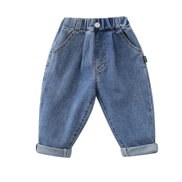 Baby clothes spring autumn boys jeans loose straight trousers children's long denim fashion plants