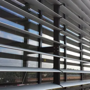 Vertical Airfoil Aluminum Louver Windows Shades Wall Fixed Sun Louver For Residential