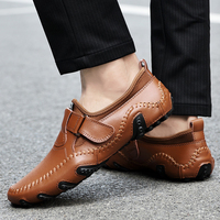 Espadrilles décontractées en cuir véritable respirant, cousues à la main, taille 38-47, mocassins pour hommes