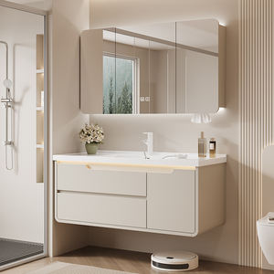 Mueble de Baño Moderno de MDF Lacado con Lavabo, Espejo Inteligente, Gabinete de Pared Impermeable para Proyectos de Apartamentos y Hoteles - Product Image 3