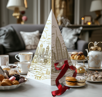 Boîte pyramidale personnalisée pour partager des gâteaux, des desserts, des plateaux de dégustation, des boîtes à friandises pyramidales, nouveau design à emporter, boîte de restauration en forme de pyramide